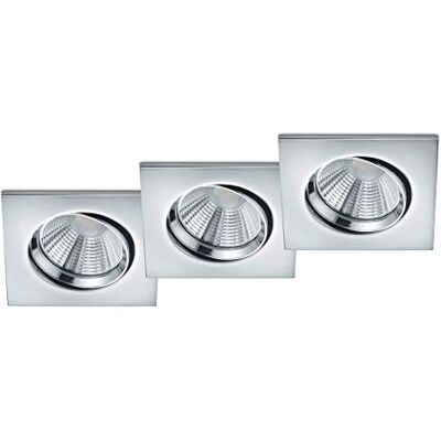 Trio Leuchten Trio Lights LED infällda lampor pamir 3-delat set 650410306, metall krom, inkl. 3 x 5,5 watt LED Trio Leuchten Trio Lights LED infällda lampor pamir 3-delat set 650410306, metall krom, inkl. 3 x 5,5 watt LED