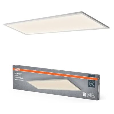 OSRAM Planon Plus taklampa i vitt med avancerad LED teknik, 36 W, rektangulär form (1200 x 300 mm), neutral vit färgtemperatur vid 4000 K, aluminiumhölje, frostad PMMA diffusor OSRAM Planon Plus taklampa i vitt med avancerad LED teknik, 36 W, rektangulär form (1200 x 300 mm), neutral vit färgtemperatur vid 4000 K, aluminiumhölje, frostad PMMA diffusor