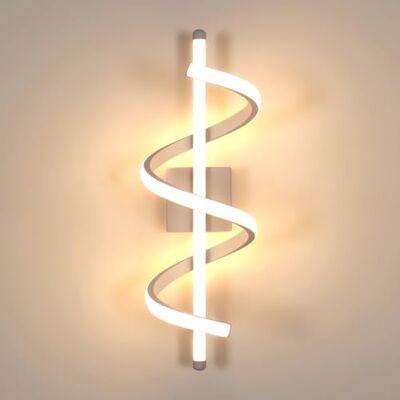 Comely Modern vägglampa för sovrum, 26 W, 3 000 K, varmt ljus, LED-vägglampa inomhus, kreativ vit spiral, för sovrum, vardagsrum, korridor Comely Modern vägglampa för sovrum, 26 W, 3 000 K, varmt ljus, LED-vägglampa inomhus, kreativ vit spiral, för sovrum, vardagsrum, korridor