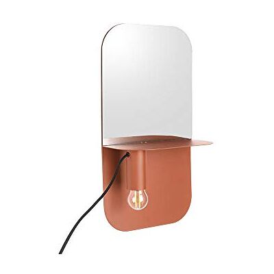 Leitmotiv PT Living Vägglampa platta järnmatta, inklusive spegel, lera brun Leitmotiv PT Living Vägglampa platta järnmatta, inklusive spegel, lera brun