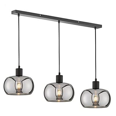 Fischer & Honsel pendellampa, dima sandsvart glas rökfärgad L: 110,00 cm, B: 22,00 cm utl. Tak: 160,00 cm 3x E27 max. 40,0 watt 60901 Fischer & Honsel pendellampa, dima sandsvart glas rökfärgad L: 110,00 cm, B: 22,00 cm utl. Tak: 160,00 cm 3x E27 max. 40,0 watt 60901