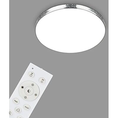 BRILONER LED-belysning för badrum med glittereffekt, RGB-belysning för badrum, IP44 LED-belysning för badrum, färgtemperatur justerbar, krom, 355x65 mm (DxH) BRILONER LED-belysning för badrum med glittereffekt, RGB-belysning för badrum, IP44 LED-belysning för badrum, färgtemperatur justerbar, krom, 355x65 mm (DxH)