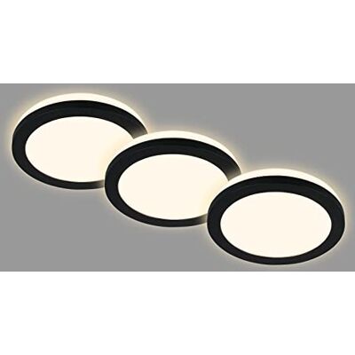 BRILONER Set med 3 infällda taklampor, LED-belysning, infälld badrumsstrålkastare, infälld badrumsstrålkastare IP44, svart, 84x36,5 mm (DxH) BRILONER Set med 3 infällda taklampor, LED-belysning, infälld badrumsstrålkastare, infälld badrumsstrålkastare IP44, svart, 84x36,5 mm (DxH)