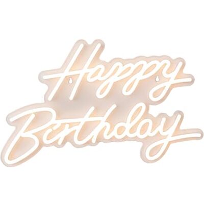 Relaxdays LED-skylt, Happy Birthday, lysande födelsedagsdekoration, H x B: 28 x 40 cm, att hänga upp, USB-kabel, varmvit Relaxdays LED-skylt, Happy Birthday, lysande födelsedagsdekoration, H x B: 28 x 40 cm, att hänga upp, USB-kabel, varmvit