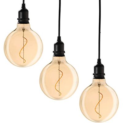 AMARE Uppsättning av 3 glasbollar glow guld med nätkontakt AMARE Uppsättning av 3 glasbollar glow guld med nätkontakt