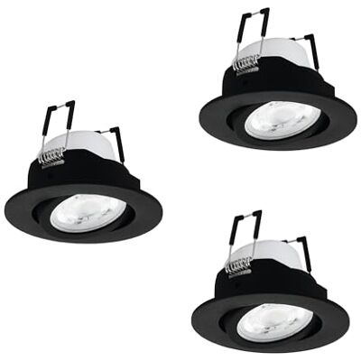 EGLO connect.z Smart-Home 3-pack LED infällda spotlights Saliceto-Z, Ø 8,8 cm, platta ZigBee-spottar, matt, app- och röststyrning Alexa, varm- till kallvit, RGB, dimbar, svart EGLO connect.z Smart-Home 3-pack LED infällda spotlights Saliceto-Z, Ø 8,8 cm, platta ZigBee-spottar, matt, app- och röststyrning Alexa, varm- till kallvit, RGB, dimbar, svart