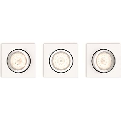Philips Shellbark infälld spotlight 3 lampor vit fyrkantig Philips Shellbark infälld spotlight 3 lampor vit fyrkantig