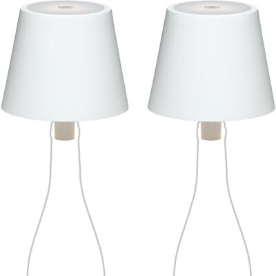 LA VILLE LUMIÈRE LA VILLE LUMIÖNRE Set med 2 MarieB LED-trådlösa lampor, uppladdningsbara och dimbara, abat-jour för inomhus/utomhus, 48 timmars batteritid, 3 ljustemperaturer, aluminium, LVL (ren vit) LA VILLE LUMIÈRE LA VILLE LUMIÖNRE Set med 2 MarieB LED-trådlösa lampor, uppladdningsbara och dimbara, abat-jour för inomhus/utomhus, 48 timmars batteritid, 3 ljustemperaturer, aluminium, LVL (ren vit)