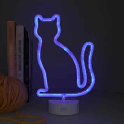 LEGAMI LED-lampa med neoneffekt, det är ett tecken, Kitty-tema, dubbel strömförsörjning, typ C-kabel (ingår) eller batterier (ingår ej), bord LEGAMI LED-lampa med neoneffekt, det är ett tecken, Kitty-tema, dubbel strömförsörjning, typ C-kabel (ingår) eller batterier (ingår ej), bord
