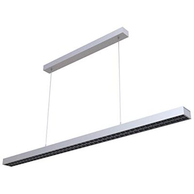 LEDAXO LED-pendellampa PL-04-60, direkt indirekt abstraktion, 7,600 lm/60 W, 1–10 V dimbar, 4000 K (neutraltvit), bländfri (UGR<6) skärmanpassad för arbetsplats, husfärg silver LEDAXO LED-pendellampa PL-04-60, direkt indirekt abstraktion, 7,600 lm/60 W, 1–10 V dimbar, 4000 K (neutraltvit), bländfri (UGR<6) skärmanpassad för arbetsplats, husfärg silver
