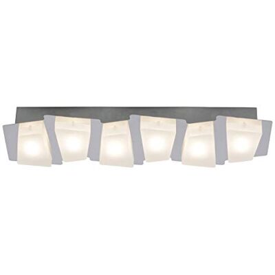 Brilliant Lampe Block LED-taklampa 6-flammar krom/vit 6x 3W LED integrerad, (300lm, 3000K) Skala A ++ till E Energibesparande och långvarig tack vare användning av lysdioder Brilliant Lampe Block LED-taklampa 6-flammar krom/vit 6x 3W LED integrerad, (300lm, 3000K) Skala A ++ till E Energibesparande och långvarig tack vare användning av lysdioder