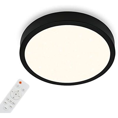 BRILONER Leuchten Ceiling Light Starry Sky Dimmable Ceiling Light Colour Temperature Adjustable Surface Mounted Lamp Remote Control Black Diameter 380 x 50 mm BRILONER Leuchten Ceiling Light Starry Sky Dimmable Ceiling Light Colour Temperature Adjustable Surface Mounted Lamp Remote Control Black Diameter 380 x 50 mm