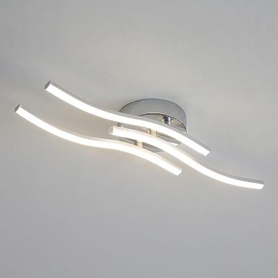 Comely Modern LED-taklampa, elegant silver, 3 vågform, LED-taklampa, neutral, 4 000K, LED-taklampa för vardagsrum, sovrum, kök och matsal Comely Modern LED-taklampa, elegant silver, 3 vågform, LED-taklampa, neutral, 4 000K, LED-taklampa för vardagsrum, sovrum, kök och matsal