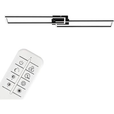 BRILONER Leuchten – LED-taklampa, dimbar taklampa, inkl. fjärrkontroll, inkl. färgtemperaturkontroll, inkl. nattljusfunktion och timer, svart, 1100 x 248 x 78 mm (LxBxH) BRILONER Leuchten – LED-taklampa, dimbar taklampa, inkl. fjärrkontroll, inkl. färgtemperaturkontroll, inkl. nattljusfunktion och timer, svart, 1100 x 248 x 78 mm (LxBxH)