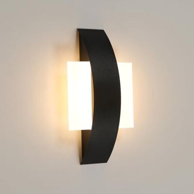 Comely Komfortabel ledd vägglampa hall 10W 24 × 12cm, modern akryl vägglampa svart 3000K varm vit, för hall, trappa, sovrum, vardagsrum, kök, kontor Comely Komfortabel ledd vägglampa hall 10W 24 × 12cm, modern akryl vägglampa svart 3000K varm vit, för hall, trappa, sovrum, vardagsrum, kök, kontor