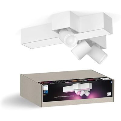 Philips White & Color Ambiance Centris 3-delad kor, dimbar, 16 miljoner färger, appkontroll, Amazon Alexa-kompatibel, vit Philips White & Color Ambiance Centris 3-delad kor, dimbar, 16 miljoner färger, appkontroll, Amazon Alexa-kompatibel, vit