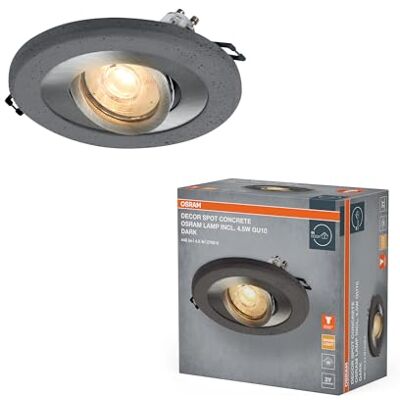 OSRAM LED-spotlight i betong GU10 mörk 4,5W satin nickel, betongolook, aluminium, unik materialkombination, set om 3 OSRAM LED-spotlight i betong GU10 mörk 4,5W satin nickel, betongolook, aluminium, unik materialkombination, set om 3