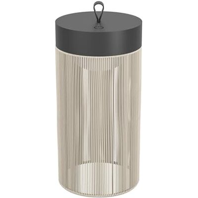 EGLO trådlös bordslampa Garvardo, LED nattlampa, dimbar batteribordslampa, aluminium svart, textil beige EGLO trådlös bordslampa Garvardo, LED nattlampa, dimbar batteribordslampa, aluminium svart, textil beige