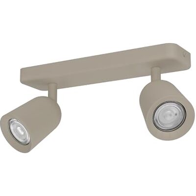 EGLO Camaldoli Taklampa med 2 ljuskällor, med 3 flexibla strålkastare, spotlighttaklampa av sandfärgat stål, GU10-sockel EGLO Camaldoli Taklampa med 2 ljuskällor, med 3 flexibla strålkastare, spotlighttaklampa av sandfärgat stål, GU10-sockel