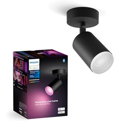 Philips White and Color Ambiance Fugato smart spotlights, svart, 1 x 4.2W, GU10 Philips White and Color Ambiance Fugato smart spotlights, svart, 1 x 4.2W, GU10