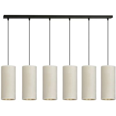 Emibig BENTE Taklampa bar svart med vit tygskärm, 6 x E14 Emibig BENTE Taklampa bar svart med vit tygskärm, 6 x E14
