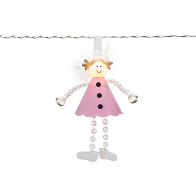 Konstsmide 1448-102 LED dekorativ ljuskedja, rosa ängel med på/av-brytare/för inomhus (IP20)/10 varma vita dioder/24 V innertransformator/vit kabel Konstsmide 1448-102 LED dekorativ ljuskedja, rosa ängel med på/av-brytare/för inomhus (IP20)/10 varma vita dioder/24 V innertransformator/vit kabel