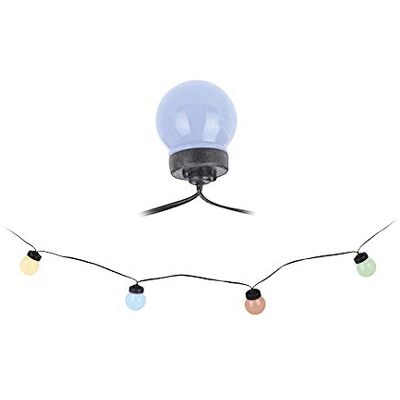 Zarivy LED-ljusslinga med fasta sfäriska lampor för utomhusbruk, med flerfärgad belysning i mjuka toner. Med 20 lysdioder och 12,5 meter skapar den en mysig och festlig atmosfär i alla utrymmen. Zarivy LED-ljusslinga med fasta sfäriska lampor för utomhusbruk, med flerfärgad belysning i mjuka toner. Med 20 lysdioder och 12,5 meter skapar den en mysig och festlig atmosfär i alla utrymmen.