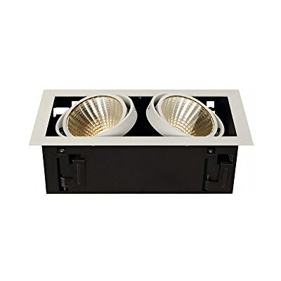 SLV KADUX 2 set/LED, strålkastare, punkt, tak, infälld, intern belysning/3000K 54W 5300lm vit dimbar 30 grader, aluminium, 54 W SLV KADUX 2 set/LED, strålkastare, punkt, tak, infälld, intern belysning/3000K 54W 5300lm vit dimbar 30 grader, aluminium, 54 W