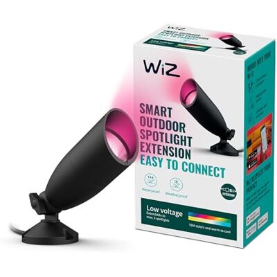 WiZ Utomhus Ground Spotlight förlängning ( Color), Svart Smart LED belysning (WiFi och Bluetooth), 12V, 2700-6500 Kelvin, Dimbar i kallvitt till varmvitt, IP65 WiZ Utomhus Ground Spotlight förlängning ( Color), Svart Smart LED belysning (WiFi och Bluetooth), 12V, 2700-6500 Kelvin, Dimbar i kallvitt till varmvitt, IP65