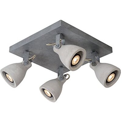 LUCIDE CONCRI-LED – takstrålkastare – Ø 9 cm – LED dim. – GU10 – 4 x 5 W 3 000 K – grå LUCIDE CONCRI-LED – takstrålkastare – Ø 9 cm – LED dim. – GU10 – 4 x 5 W 3 000 K – grå