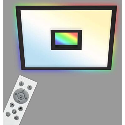 TELEFUNKEN – LED-panel, LED-taklampa, dimbar, inkl. fjärrkontroll, RGB-inomhus och bakljus, 24 watt, 2 200 lm, timerfunktion, 445 x 445 x 63 mm (L x B x H) 319405TF svart TELEFUNKEN – LED-panel, LED-taklampa, dimbar, inkl. fjärrkontroll, RGB-inomhus och bakljus, 24 watt, 2 200 lm, timerfunktion, 445 x 445 x 63 mm (L x B x H) 319405TF svart