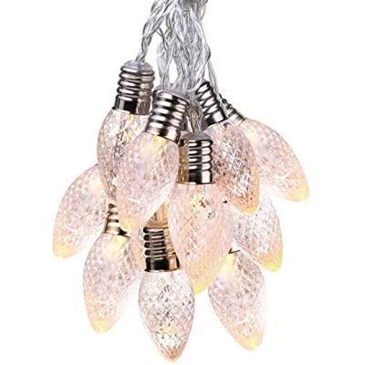 DecoKing 10 LED-ljusslingor med timerglödlampor, varm vit, statisk batteridriven girlang, trädgårdsdekoration, Crystalcone DecoKing 10 LED-ljusslingor med timerglödlampor, varm vit, statisk batteridriven girlang, trädgårdsdekoration, Crystalcone