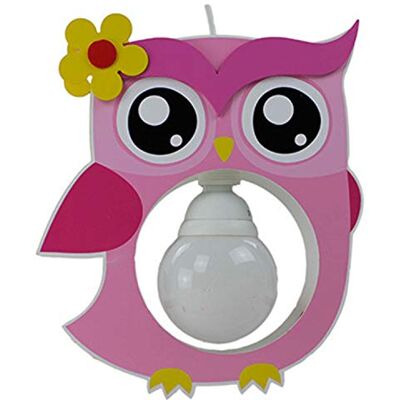 Elobra Barnlampa taklampa hängande uggla, trä, barnrum, rosa, A+ Elobra Barnlampa taklampa hängande uggla, trä, barnrum, rosa, A+