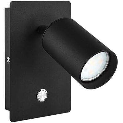 WatioWave Svart LED-vägglampa med strömbrytare, GU10 dubbel strålkastare, perfekt för dekorativ och funktionell belysning inomhus. WatioWave Svart LED-vägglampa med strömbrytare, GU10 dubbel strålkastare, perfekt för dekorativ och funktionell belysning inomhus.