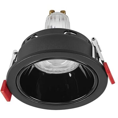 OSRAM Spot Set LED infälld spotlight GU10 Press 4,5W svart, 2700K varmvit, stål-plast, 35 mm infälld, set om 3 OSRAM Spot Set LED infälld spotlight GU10 Press 4,5W svart, 2700K varmvit, stål-plast, 35 mm infälld, set om 3