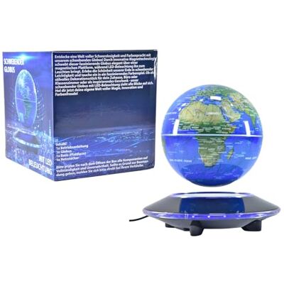 Kögler 75605 Flytande jordglob med LED-belysning, ca 14 cm hög, magnetisk jordglob med färgväxling, inklusive USB-kabel, världskarta och nattlampa Kögler 75605 Flytande jordglob med LED-belysning, ca 14 cm hög, magnetisk jordglob med färgväxling, inklusive USB-kabel, världskarta och nattlampa