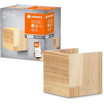 LEDVANCE Armatur: för vägg, Dekorativ vägglampa med WIFI-teknik / 7 W, 220...240 V, Tunable White, 3000...6500 K, material: trä, IP20, förpackning med 1 st. LEDVANCE Armatur: för vägg, Dekorativ vägglampa med WIFI-teknik / 7 W, 220...240 V, Tunable White, 3000...6500 K, material: trä, IP20, förpackning med 1 st.