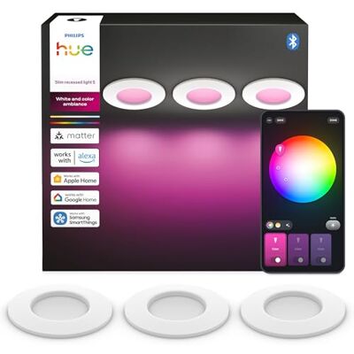Philips Slimmad Downlight, Infälld LED-taklampa, 1 000 lm, 90 mm, Slimmad Design, Fullspektrum av Dagsljus 1 000 K–20 000 K, Ultralåg Dimring, Exakt Färg, Smart Ljus, Vit, 3-pack Philips Slimmad Downlight, Infälld LED-taklampa, 1 000 lm, 90 mm, Slimmad Design, Fullspektrum av Dagsljus 1 000 K–20 000 K, Ultralåg Dimring, Exakt Färg, Smart Ljus, Vit, 3-pack 