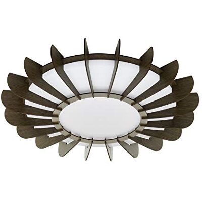 EGLO LED taklampa rapiles, 1 brandfarlig vägglampa modern, taklampa av stål, plast i vitt och trä i mörkbrunt, vardagsrumslampa EGLO LED taklampa rapiles, 1 brandfarlig vägglampa modern, taklampa av stål, plast i vitt och trä i mörkbrunt, vardagsrumslampa