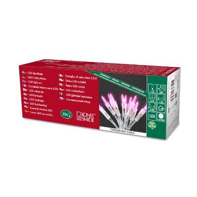 Konstsmide LED miniljuskedja, 35 rosa dioder, 230 V, inomhus, transparent kabel – 6302–343 Konstsmide LED miniljuskedja, 35 rosa dioder, 230 V, inomhus, transparent kabel – 6302–343