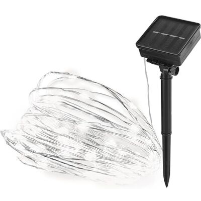 EMOS Mikro LED-ljusslinga med solpanel, 120 nano LED-glödlampor i neutral vit, silvertråd 12 3 m, för utomhusbruk, väderbeständig belysning för romantiska ögonblick, soldrift (NiMH, 600 mAh) EMOS Mikro LED-ljusslinga med solpanel, 120 nano LED-glödlampor i neutral vit, silvertråd 12 3 m, för utomhusbruk, väderbeständig belysning för romantiska ögonblick, soldrift (NiMH, 600 mAh)