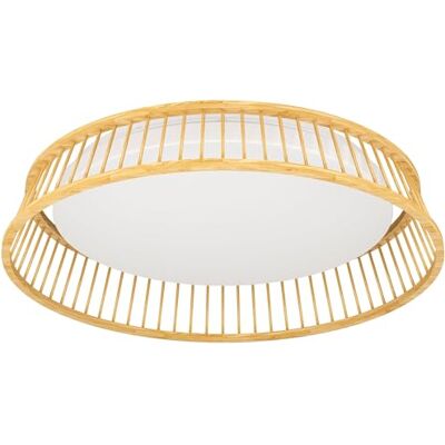 EGLO Taklampa Luppineria, rund LED-panel, taklampa för hall och vardagsrum, vit plast + naturligt bambuträ, varm vit, Ø 45 cm EGLO Taklampa Luppineria, rund LED-panel, taklampa för hall och vardagsrum, vit plast + naturligt bambuträ, varm vit, Ø 45 cm