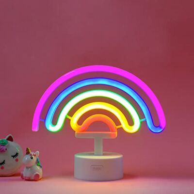 LEGAMI LED-lampa med neoneffekt, det är ett tecken, regnbågstema, dubbel strömförsörjning, typ-C-kabel (ingår) eller batterier (ingår ej), bord LEGAMI LED-lampa med neoneffekt, det är ett tecken, regnbågstema, dubbel strömförsörjning, typ-C-kabel (ingår) eller batterier (ingår ej), bord
