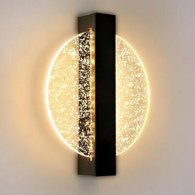 Comely Svart LED-vägglampa för inomhusbruk, 12 W, rund, 1 500 lm, kreativ och modern LED-lampa för väggmontering i sovrum, vardagsrum eller hall, varmvitt, 3 000 K Comely Svart LED-vägglampa för inomhusbruk, 12 W, rund, 1 500 lm, kreativ och modern LED-lampa för väggmontering i sovrum, vardagsrum eller hall, varmvitt, 3 000 K