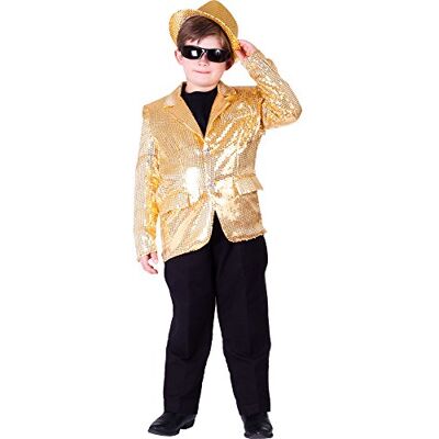 Dress Up America Helfodrad Guld Paljett jacka för barn Dress Up America Helfodrad Guld Paljett jacka för barn