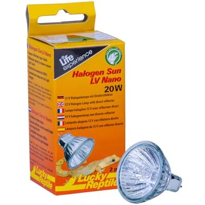 Lucky Reptile Halogen Sun LV Nano Wärmestrahler 20W solstrålelampa för GU4-kontakt specialreflektorform lampa med bra ljus- och värmeproduktion i ljusfokus belysning för reptiler Lucky Reptile Halogen Sun LV Nano Wärmestrahler 20W solstrålelampa för GU4-kontakt specialreflektorform lampa med bra ljus- och värmeproduktion i ljusfokus belysning för reptiler