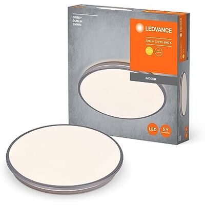 LEDVANCE ORBIS Dublin Led Takljus 390mm, silver, 24W, 2700 lm, varm vit ljusfärg, mycket homogen ljusfördelning, lång livslängd, permanent installerad LED -modul, rund, IP20 -skyddsklass, 3000K LEDVANCE ORBIS Dublin Led Takljus 390mm, silver, 24W, 2700 lm, varm vit ljusfärg, mycket homogen ljusfördelning, lång livslängd, permanent installerad LED -modul, rund, IP20 -skyddsklass, 3000K