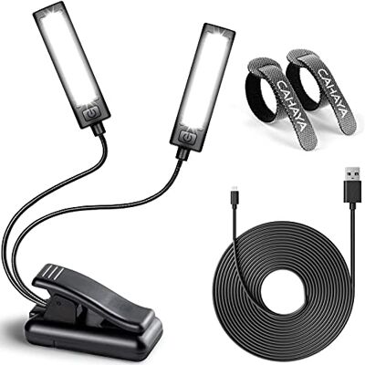 CAHAYA Notställslampa med LED, 3 ljusstyrkor, bärbar och justerbar, med USB-kabel, för notställ, som läslampa eller boklampa CAHAYA Notställslampa med LED, 3 ljusstyrkor, bärbar och justerbar, med USB-kabel, för notställ, som läslampa eller boklampa