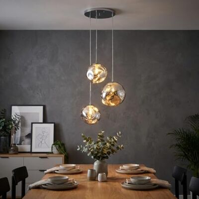 B·LED BARCELONA LED BARCELONA LED Takhängande Kristallkrona "KADNIS" 3-armig, 3 x E27, Modern design i Vintage/Industriell/Scandinavisk/Rustik Stil, För Vardagsrum, Tonårssovrum, Kontor eller Hall Krom B·LED BARCELONA LED BARCELONA LED Takhängande Kristallkrona "KADNIS" 3-armig, 3 x E27, Modern design i Vintage/Industriell/Scandinavisk/Rustik Stil, För Vardagsrum, Tonårssovrum, Kontor eller Hall Krom