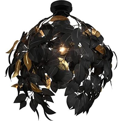 RL LIVE YOUR LIGHT Reality Leuchten Taklampa Leavy R60461032, metall svart, skärm plast svart/guld, exkl. 1 x E27 RL LIVE YOUR LIGHT Reality Leuchten Taklampa Leavy R60461032, metall svart, skärm plast svart/guld, exkl. 1 x E27